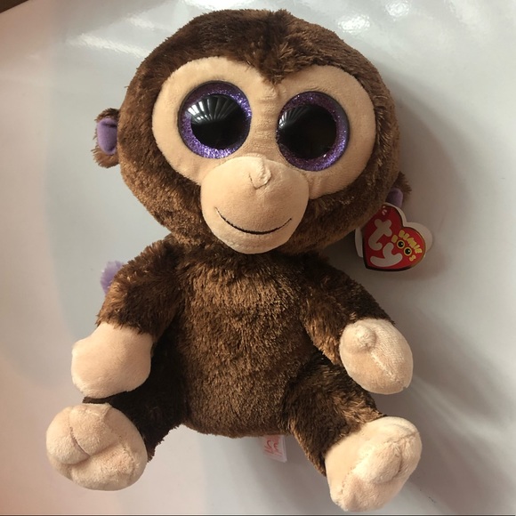 TY BEANIE BOOS 🐵 / PURPLE STUFFED MONKEY 💜 - Picture 1 of 6